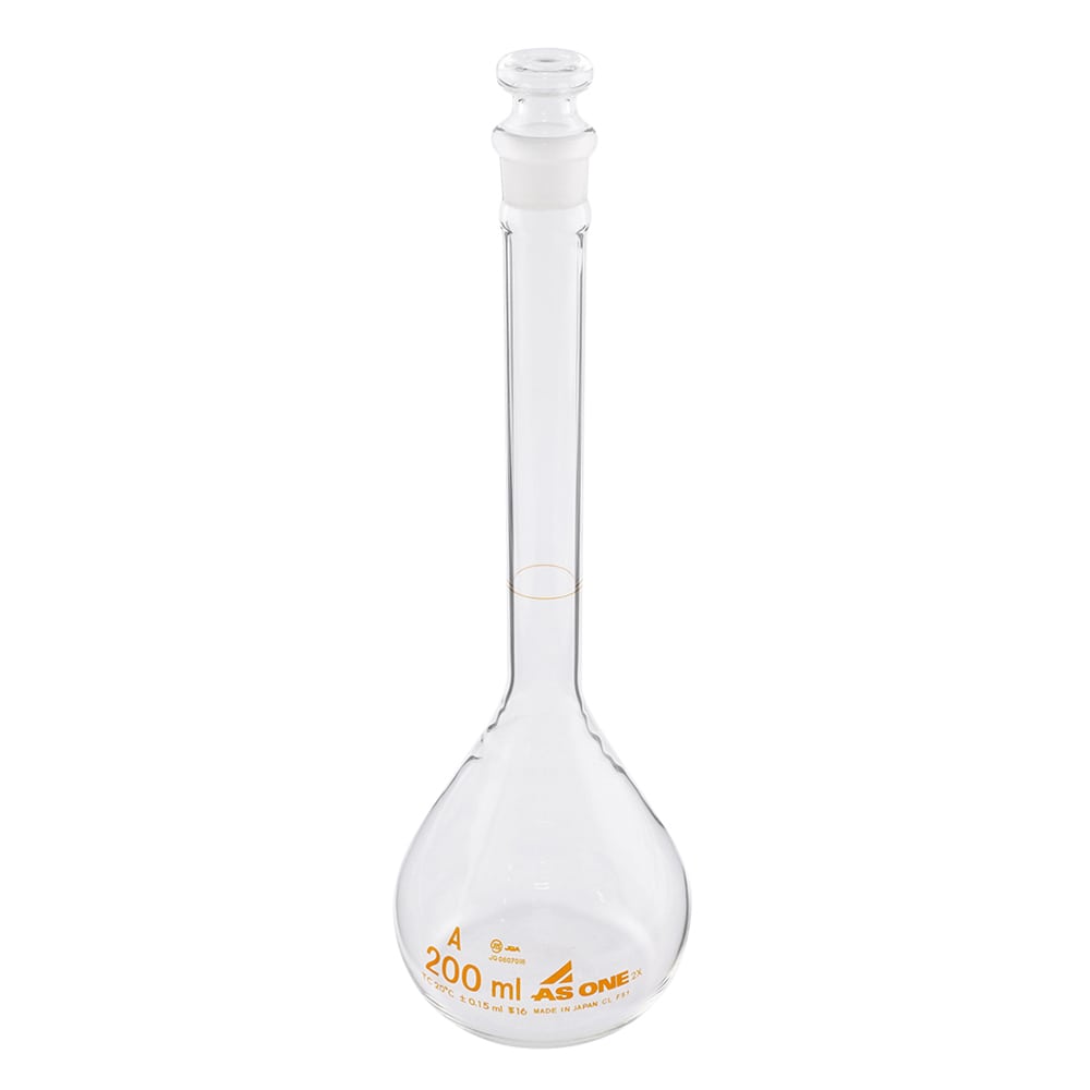 アズワン メスフラスコ 白 200mL 1個(ご注文単位1個)【直送品】