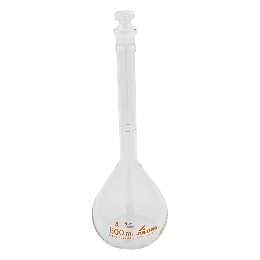 アズワン メスフラスコ 白 500mL 1個(ご注文単位1個)【直送品】