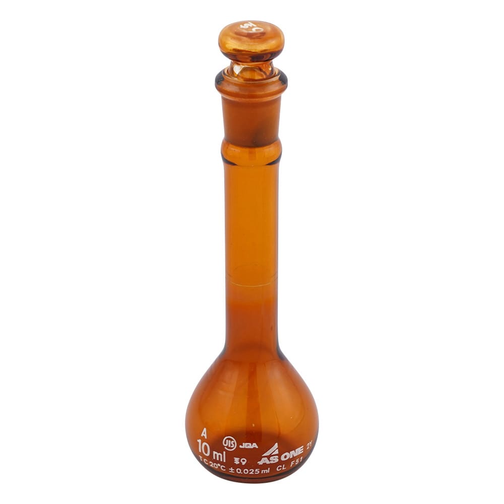 アズワン メスフラスコ 茶 10mL 1個(ご注文単位1個)【直送品】