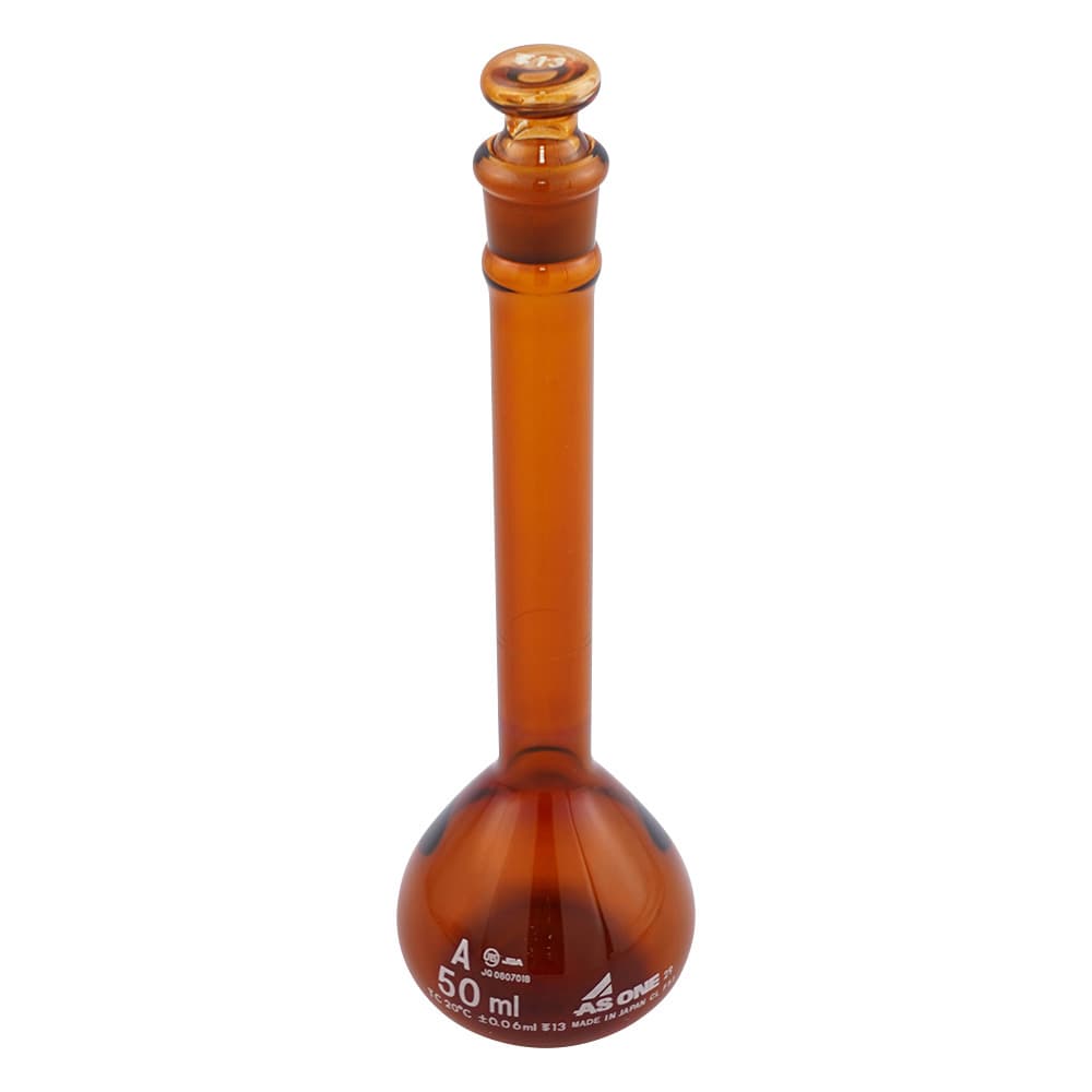 アズワン メスフラスコ 茶 50mL 1個(ご注文単位1個)【直送品】