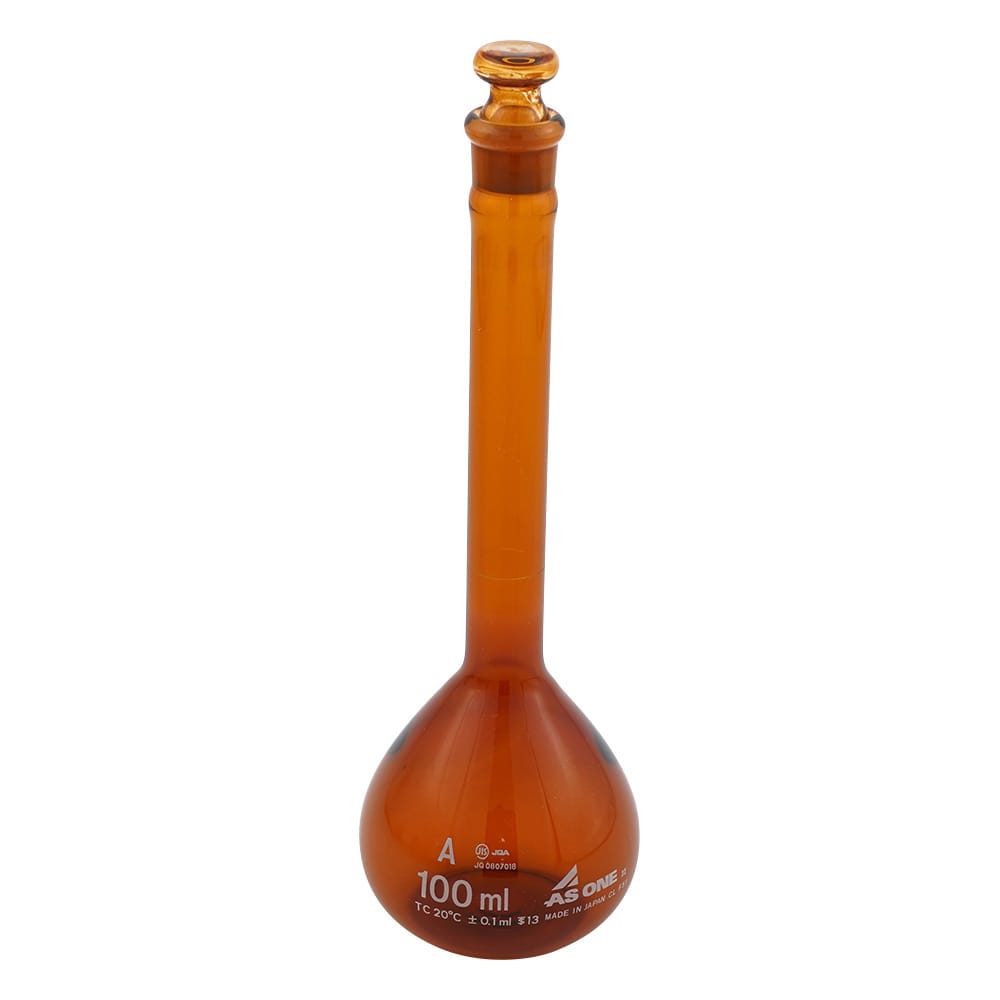 アズワン メスフラスコ 茶 100mL 1個(ご注文単位1個)【直送品】