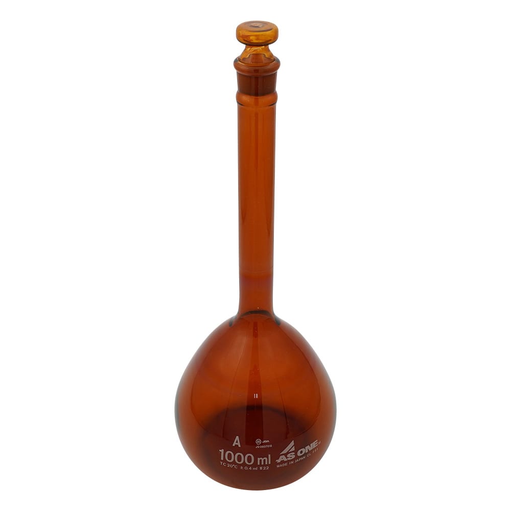 アズワン メスフラスコ 茶 1000mL 1個(ご注文単位1個)【直送品】