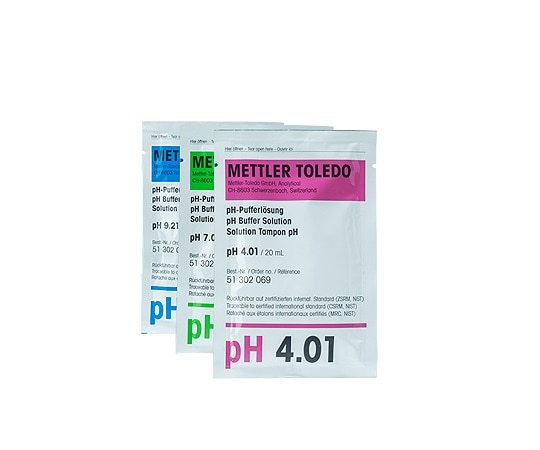 メトラー・トレド pHメータ用標準液 pH4.01・7.00・9.21 各20mL×10袋入 51302068 1セット(ご注文単位1セット)【直送品】