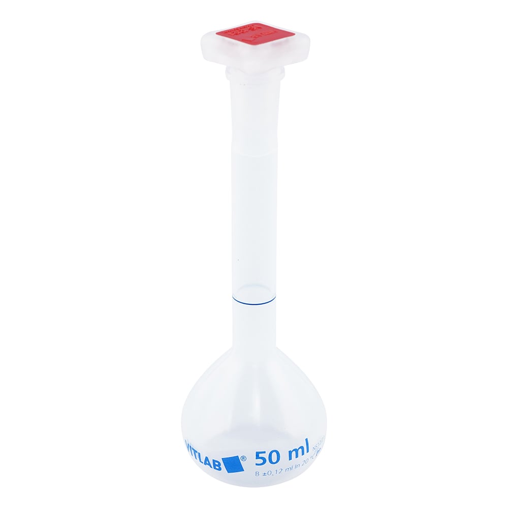 VITLAB 栓付きPPメスフラスコ 50mL 672941 1個(ご注文単位1個)【直送品】