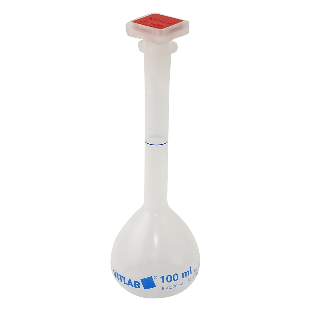 VITLAB 栓付きPPメスフラスコ 100mL 673941 1個(ご注文単位1個)【直送品】