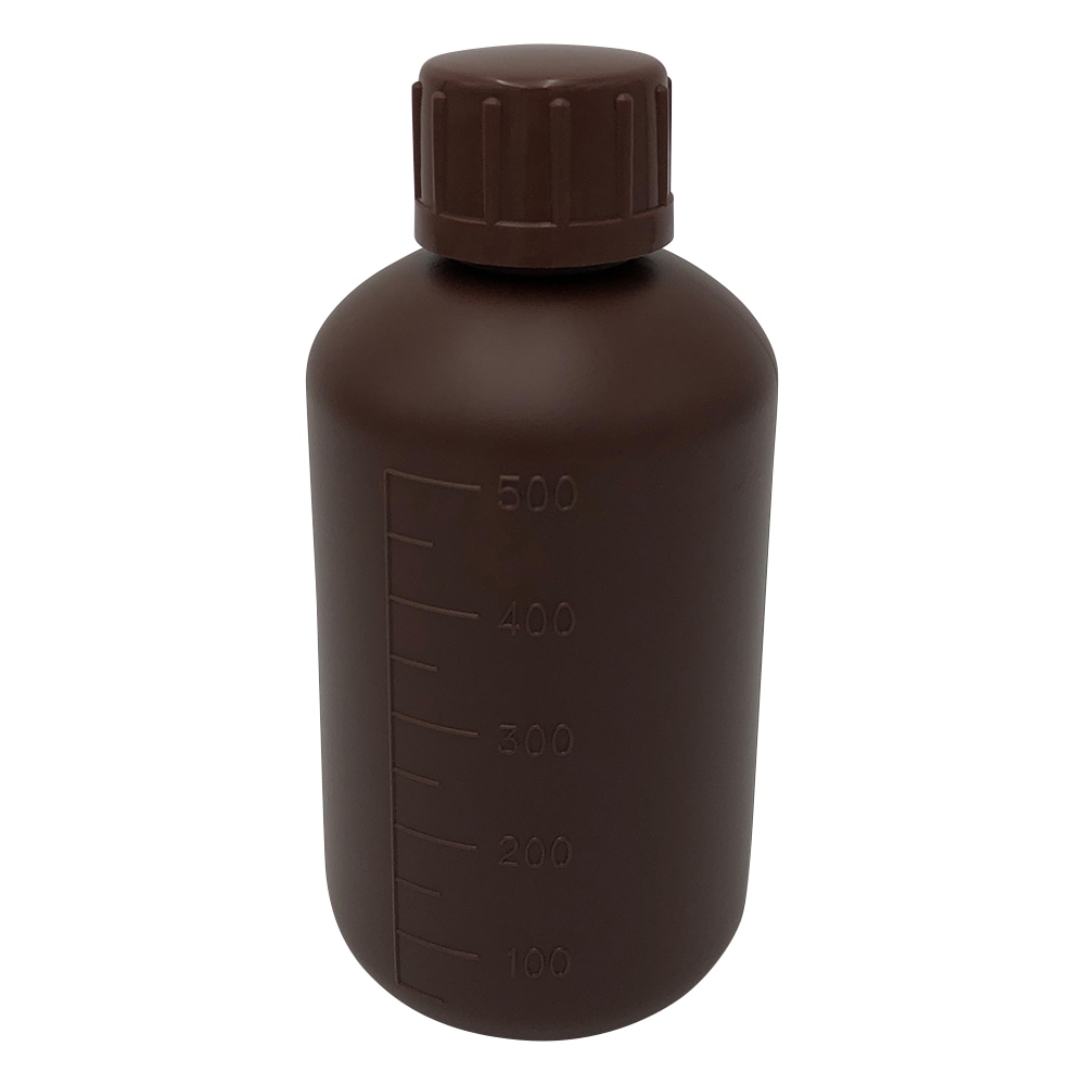 ニッコー・ハンセン 標準規格瓶 丸型細口(遮光) 500mL セットなし 1本 1031-03 1本(ご注文単位1本)【直送品】