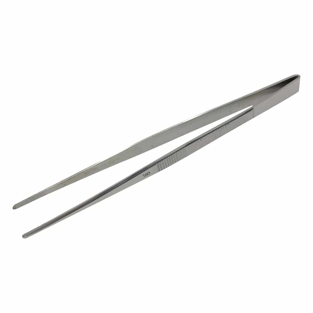 アズワン ステンレス製ピンセット 180mm 1本(ご注文単位1本)【直送品】