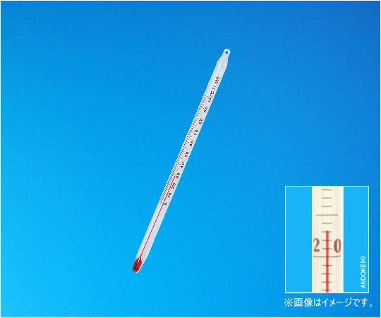 安藤計器製工所 赤液棒状温度計 0~100℃(1℃) 全没 全長150mm 1-25-1 1本(ご注文単位1本)【直送品】