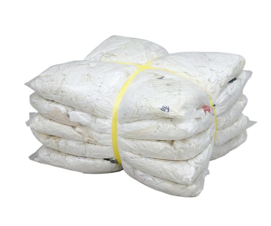 日光物産 白メリヤスウエス(中古生地・エコノミー) 4kg×5袋入 W0420E 1セット(ご注文単位1セット)【直送品】