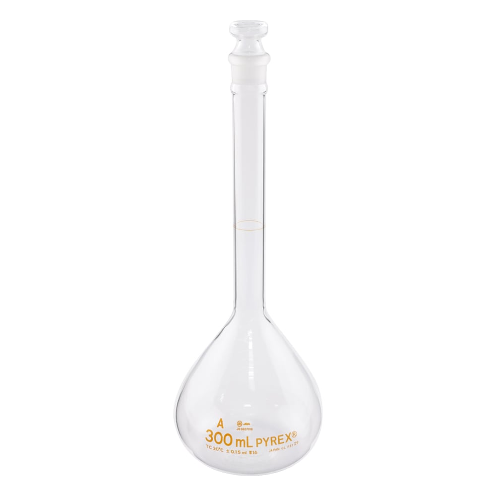 コーニング・PYREX メスフラスコ(JIS規格) 300mL 5640JIS-300 1個(ご注文単位1個)【直送品】