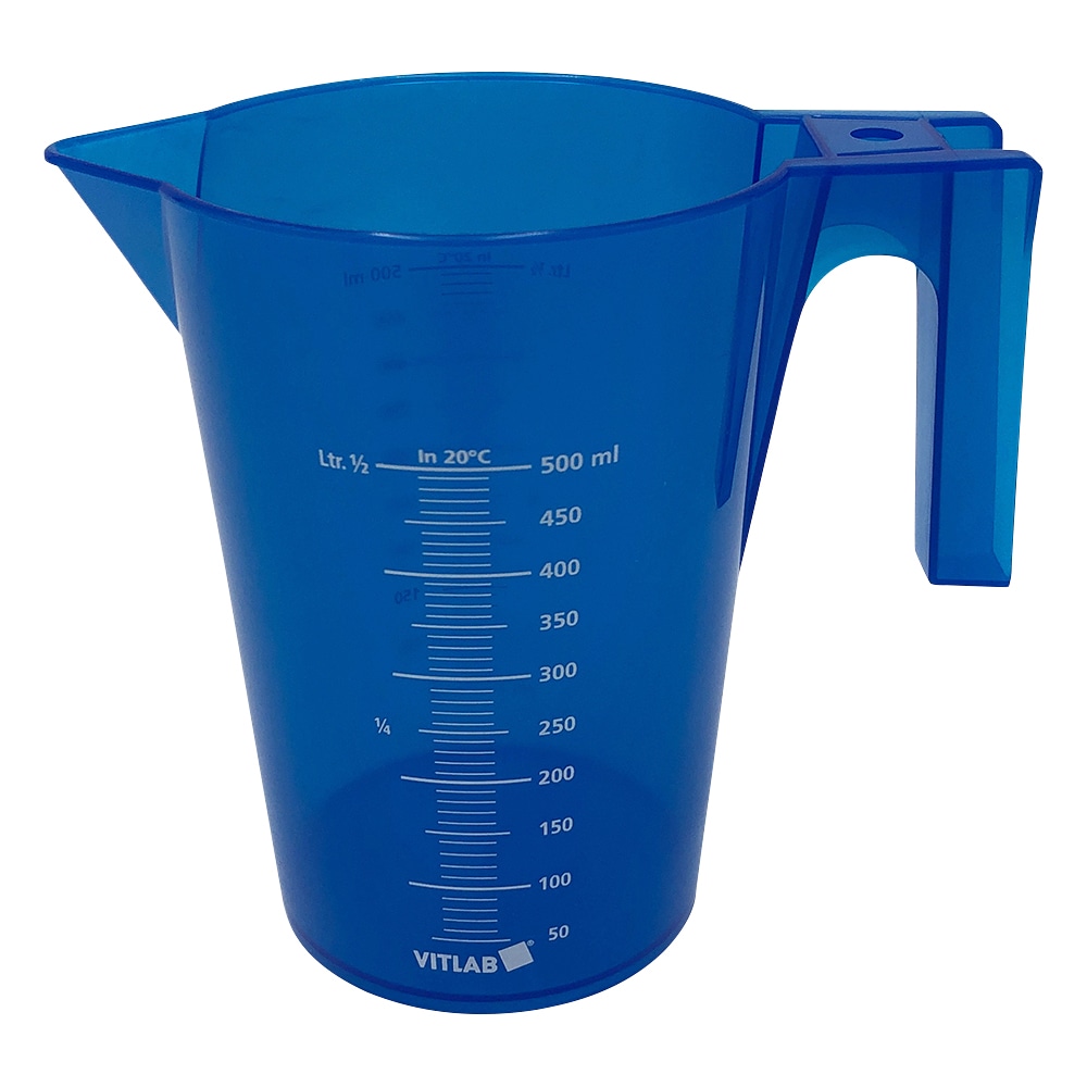 アズワン カラフル手付ビーカー(積み重ねタイプ) 500mL 青 481942 1個(ご注文単位1個)【直送品】