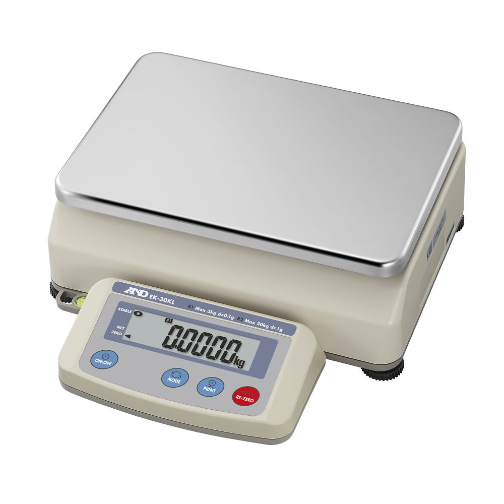 エー・アンド・デイ パーソナル大型電子天びん EK-Lシリーズ ひょう量:30kg 最小表示:0.1g(3kg)/1g(30kg) EK-30KL 1個(ご注文単位1個)【直送品】