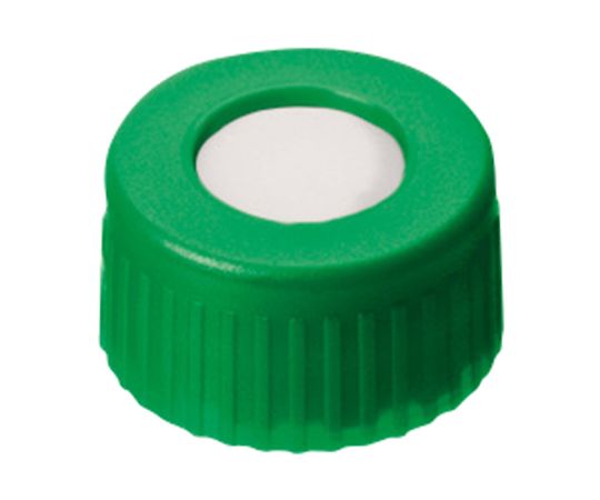 LLG Labware オートサンプラー用バイアルキャップ(キャップ規格9-425用) 緑スクリューキャップ+セプタム(PTFE/シリコン) 100個入 4008224 1袋(ご注文単位1袋)【直送品】
