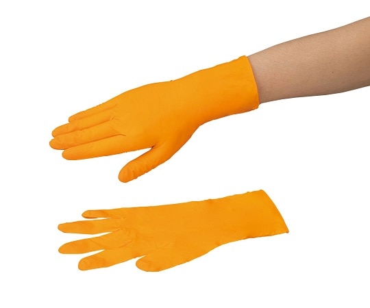 アズワン 耐薬手袋 ORANGE NITRILE M 90枚入 1箱(ご注文単位1箱)【直送品】