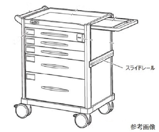 アズワン カート用オプション(LUXE) 追加用スライドレール 1セット(ご注文単位1セット)【直送品】
