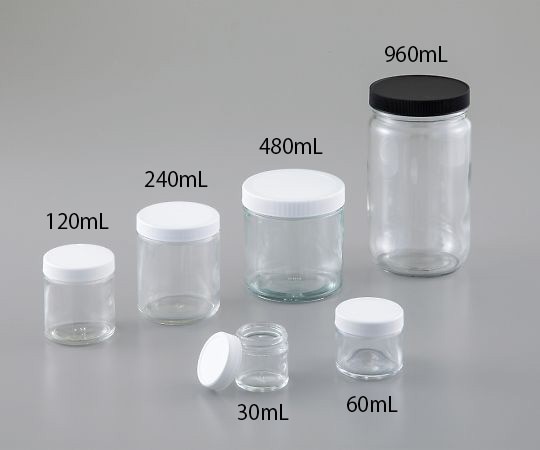 Qorpak 広口ガラス瓶（クリーン処理済）　60mL　24本入　 1箱（ご注文単位1箱）【直送品】