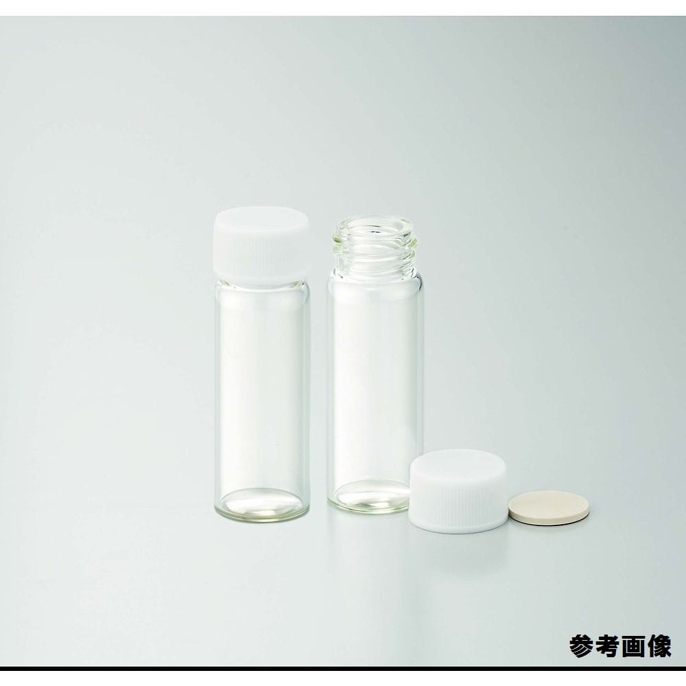 日電理化硝子 ねじ口瓶（無色）+PPキャップ（白）+フッ素PTFE/ニトリルパッキン　組合せセット　50組入　SV-10　250627 1箱（ご注文単位1箱）【直送品】