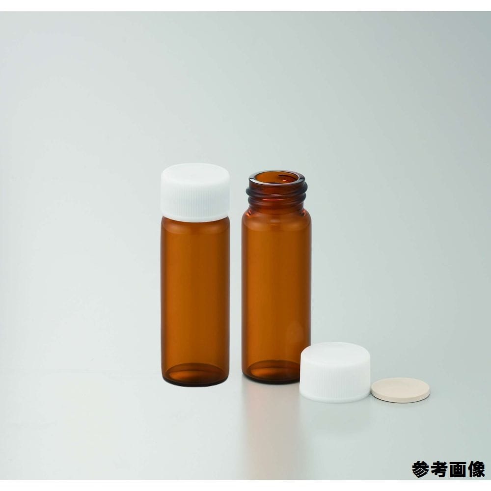 日電理化硝子 ねじ口瓶（茶）+PPキャップ（白）+フッ素PTFE/ニトリルパッキン　組合せセット　50組入　SV-50A　250651 1箱（ご注文単位1箱）【直送品】