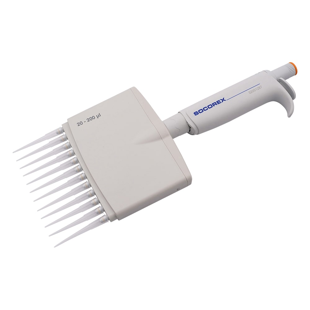 ソコレックス 12チャンネルマイクロピペット(アキュラ) 20~200μL 855.12.200 1本(ご注文単位1本)【直送品】