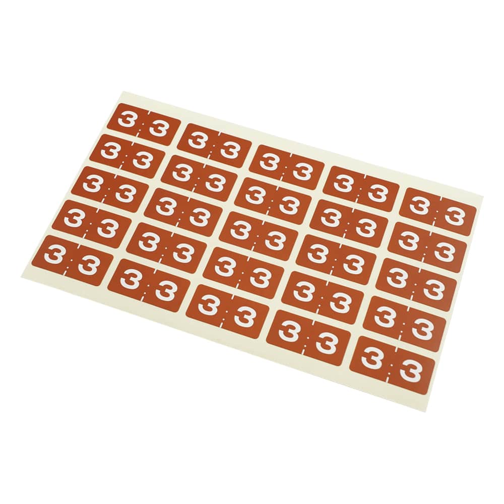 日本ホップス カラーナンバーラベル 15×30mm(3) 1袋(25片×10枚入) CNL-L03 1袋(ご注文単位1袋)【直送品】