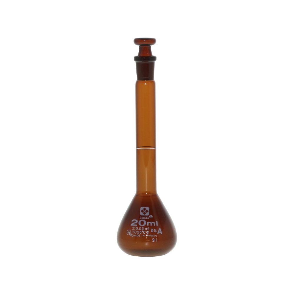 柴田科学 メスフラスコ (全量フラスコ・スーパーグレード) 茶 20mL 1個(ご注文単位1個)【直送品】