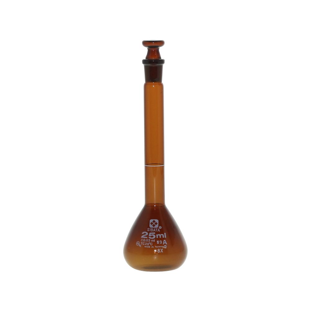 柴田科学 メスフラスコ (全量フラスコ・スーパーグレード) 茶 25mL 1個(ご注文単位1個)【直送品】