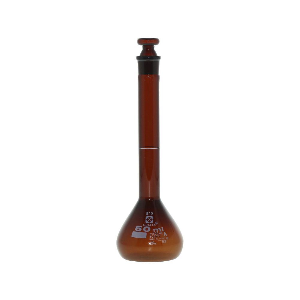 柴田科学 メスフラスコ (全量フラスコ・スーパーグレード) 茶 50mL 1個(ご注文単位1個)【直送品】