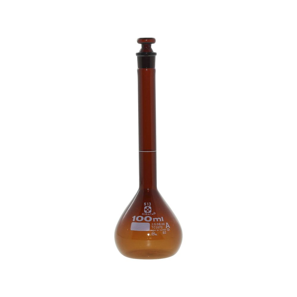 柴田科学 メスフラスコ (全量フラスコ・スーパーグレード) 茶 100mL 1個(ご注文単位1個)【直送品】