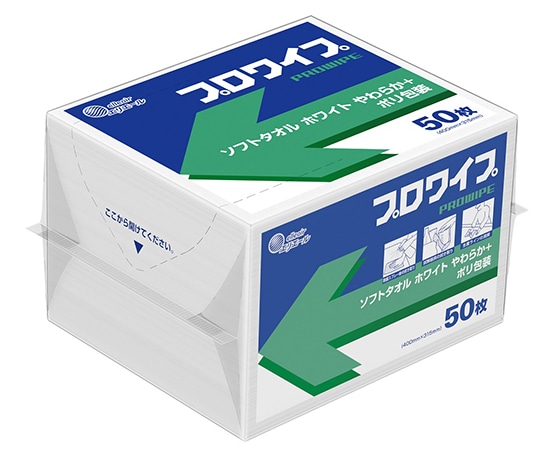 エリエール(大王製紙) エリエールプロワイプ ソフトタオルホワイトやわらか+ポリ包装 50枚×24袋入 823354 1ケース(ご注文単位1ケース)【直送品】