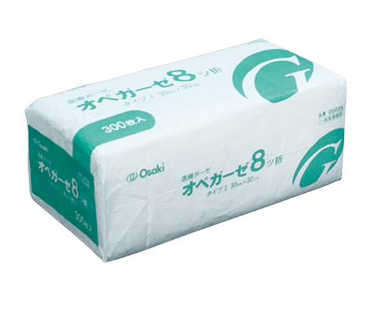 オオサキメディカル オペガーゼ 8ツ折 300枚入 00035 1パック(ご注文単位1パック)【直送品】