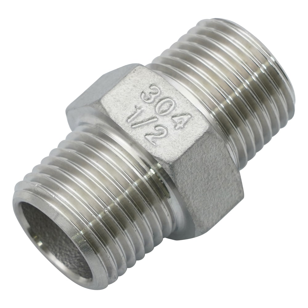 フローバル ステンレス継手(六角ニップル)(接続規格1/2R) V6N-04 1個(ご注文単位1個)【直送品】