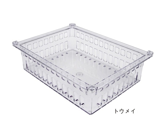 サカセ バスケット 34-10タイプ(深さ10cm)帯電防止 透明 PB34-10 1個(ご注文単位1個)【直送品】