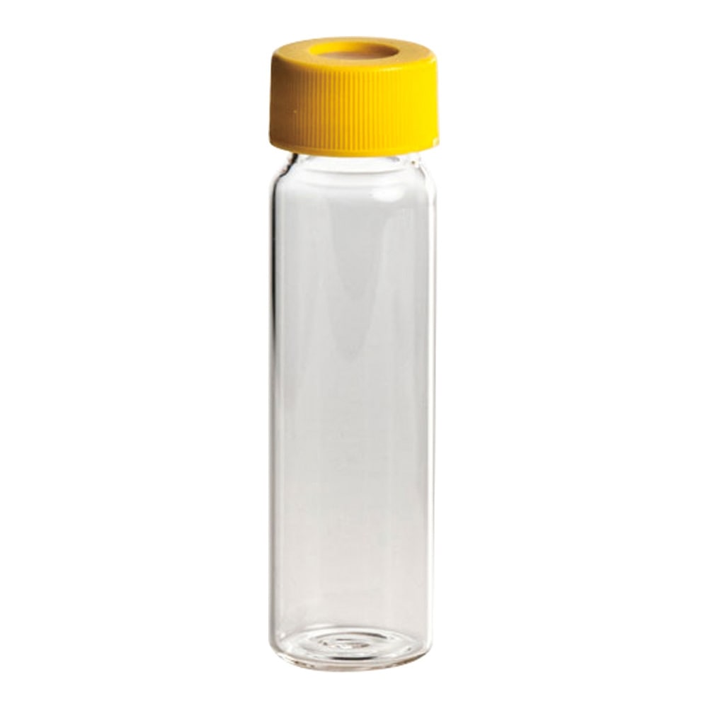 Quality Environmental Containers 飲料水分析用EPAバイアル・VOC/VOA用 レベル2 透明バイアル+黄キャップ(セプタム付)72本入 2112-40mL 1箱(ご注文単位1箱)【直送品】