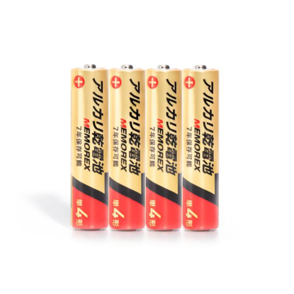 ネクセル MEMOREXアルカリ乾電池 単四形4本 LR03/1.5V/4S7 1パック(ご注文単位1パック)【直送品】