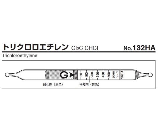 ガステック ガス検知管 トリクロロエチレン 132HA 1箱(ご注文単位1箱)【直送品】