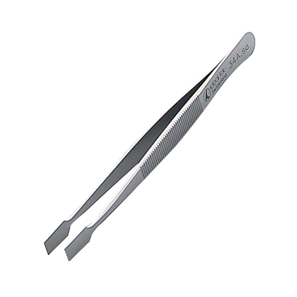 アズワン フラットピンセット(表面洗浄済) 120mm No.34A 1本(ご注文単位1本)【直送品】