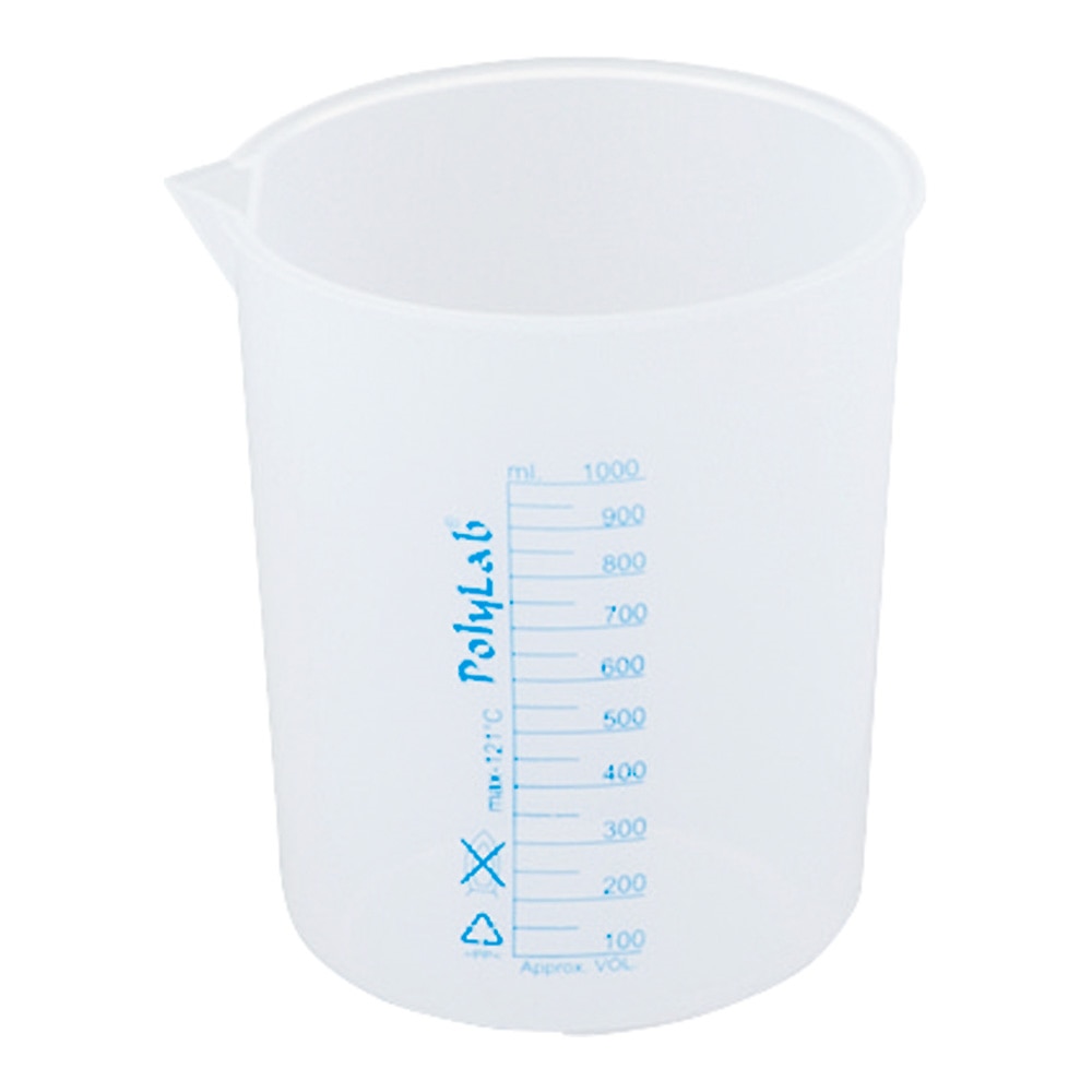 Polylab プラスチックビーカー(青目盛付き・PP製)1000mL 11155 1個(ご注文単位1個)【直送品】