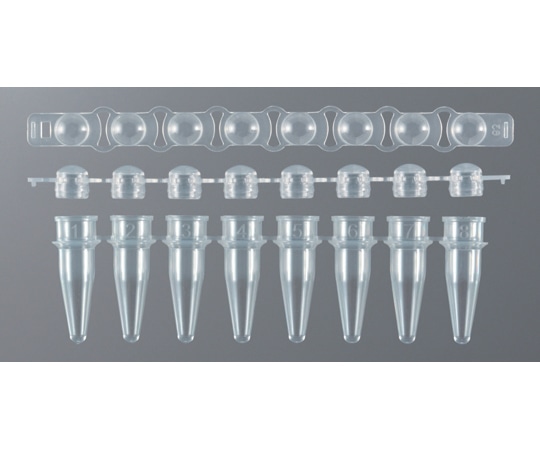 BIO-BIK(イナ・オプティカ) PCR用8連チューブ/キャップセット 0.2mL ドームキャップ 125セット入 3131-00 1箱(ご注文単位1箱)【直送品】