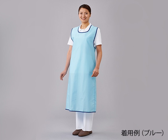 松本ナース産業 入浴介助エプロン (面ファスナータイプ) ブルー/ M 402 1枚(ご注文単位1枚)【直送品】