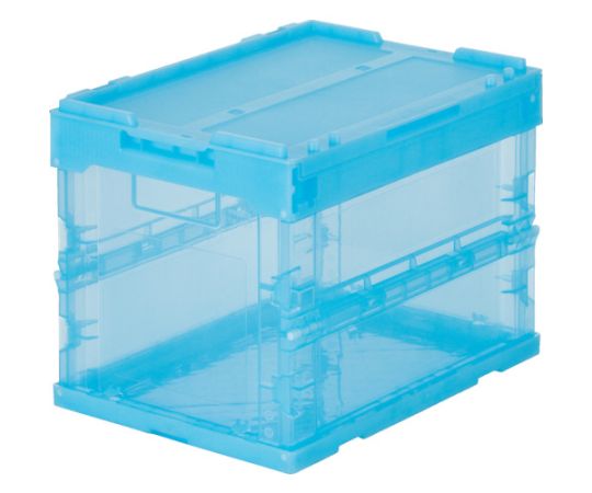 トラスコ中山 α折りたたみコンテナ オリコン スケルコン 20L(蓋付) 透明ブルー 青 TR-SC20 B 1個(ご注文単位1個)【直送品】