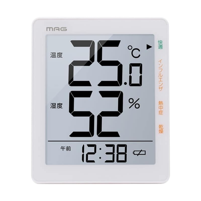 ノア精密 MAGデジタル温度湿度計 TH-105 WH 1個(ご注文単位1個)【直送品】