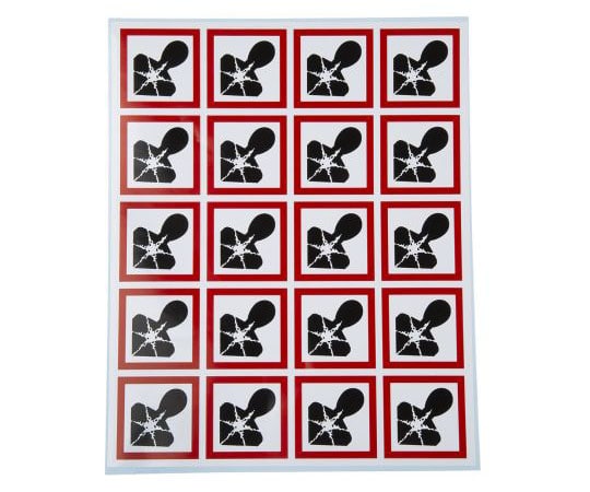 RS　Pro 危険 ＆ 警告ラベル 光沢重合体ビニル 黒, 赤, 白 40 x 40mm 1袋（20個入）　818-7736 1袋（ご注文単位1袋）【直送品】