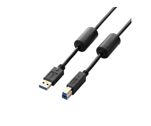 エレコム USB3.0ケーブル A-Bタイプ フェライトコア 3m ブラック USB3-BF30BK 1パック(ご注文単位1パック)【直送品】