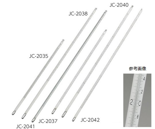 日本計量器工業 精密棒状水銀温度計 (最小目盛:0.1℃) -20~100℃ 450mmJC-2042 1本 (ご注文単位1本) 【直送品】