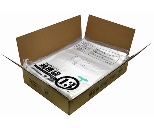 紺屋商事 小箱売：ひも付ポリ袋 01半透明 13号 100枚×25冊入00723313 1箱 (ご注文単位1箱) 【直送品】