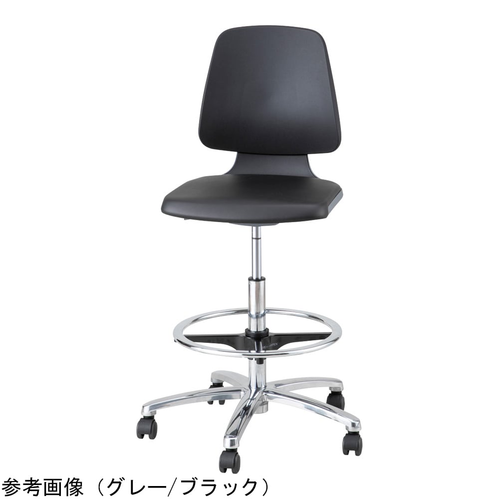 Bimos ラボチェアー (LABSIT) フットリング付き グレー/ブラック6287742 1個 (ご注文単位1個) 【直送品】