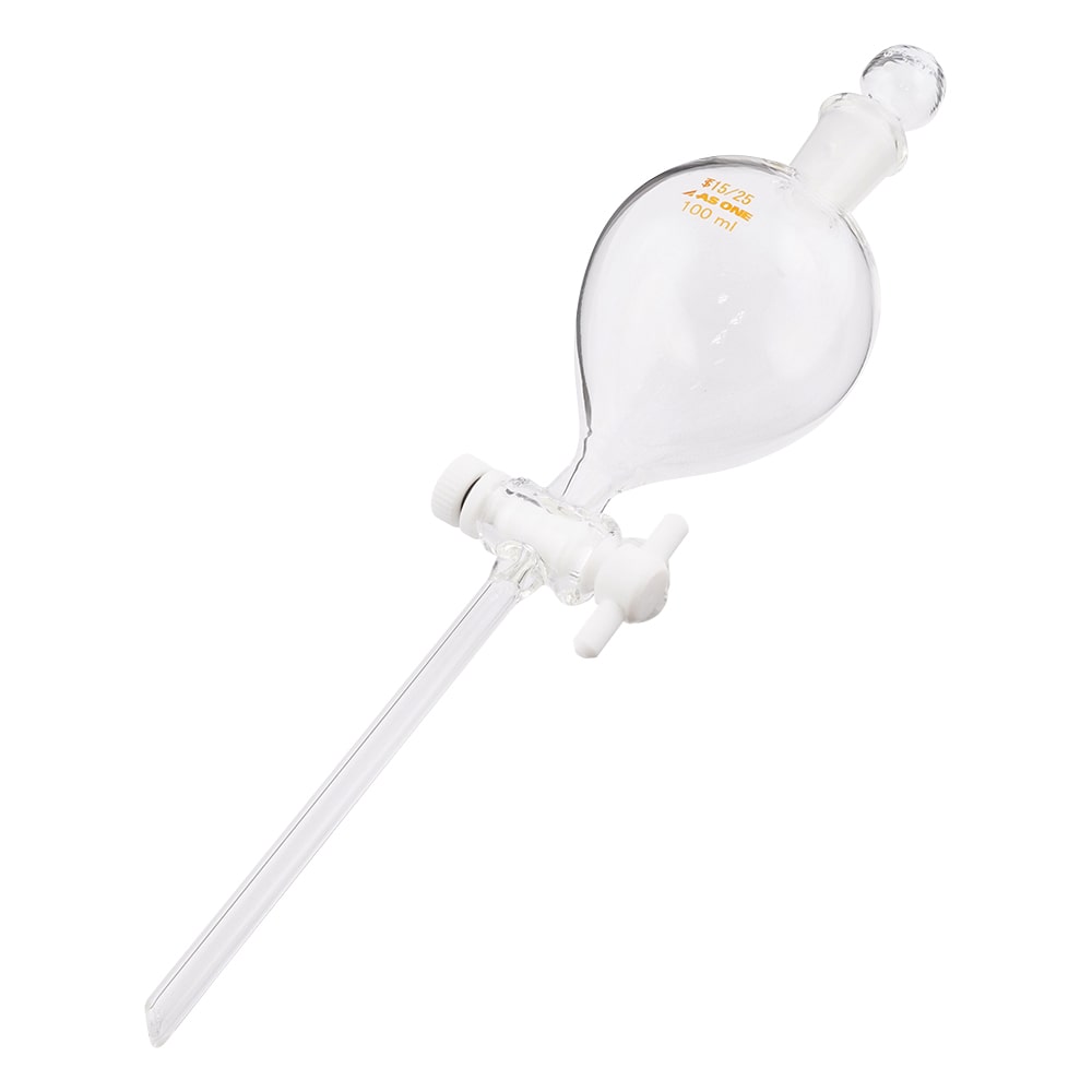 アズワン 丸型分液ロート テフロン (R) プラグ付 100mL 1個 (ご注文単位1個) 【直送品】