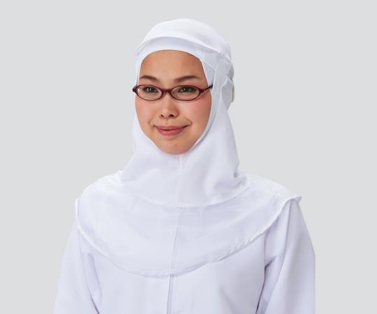 アズワン フィットフード (かぶりタイプ) ツバ付き 白 LLFH-351W 1個 (ご注文単位1個) 【直送品】