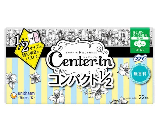 ユニ・チャーム センターインコンパクト1/2 無香料 多い昼用 22枚 1個 (ご注文単位1個) 【直送品】