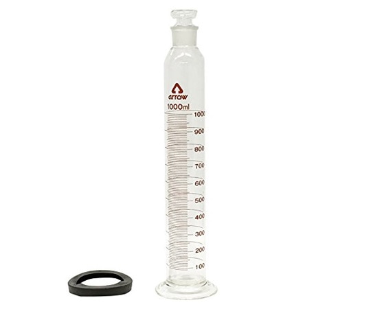 アズワン 有栓メスシリンダー (硬質ガラス製) 1000mL 1個 (ご注文単位1個) 【直送品】